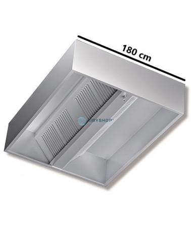 CAPPA CENTRALE CUBICA - PROFONDITÀ 180 MOTORIZZATA IN SENZA FARETTI