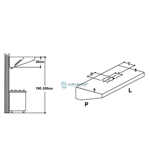 CAPPA A PARETE SNACK - PROFONDITÀ 90 MOTORIZZATA IN CON FARETTI