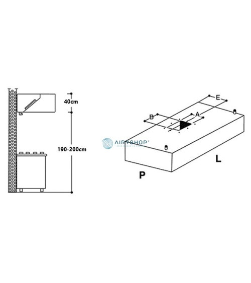 CAPPA A PARETE CUBICA - PROFONDITÀ 90 MOTORIZZATA IN CON FARETTI