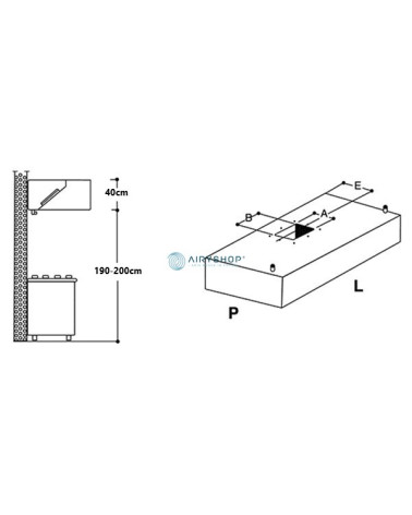 CAPPA A PARETE CUBICA - PROFONDITÀ 110 MOTORIZZATA IN CON FARETTI
