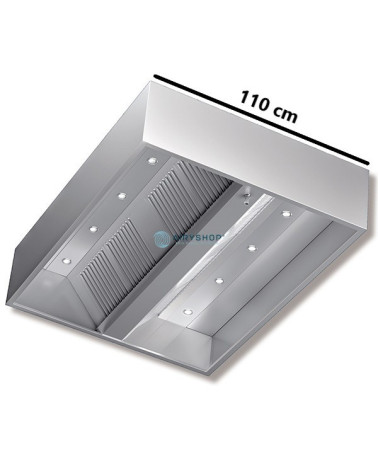 CAPPA CENTRALE CUBICA - PROFONDITÀ 110 NON MOTORIZZATA IN CON FARETTI