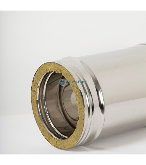 TUBO LUNGHEZZA 1000 MM TERMOTEC IN ACCIAIO