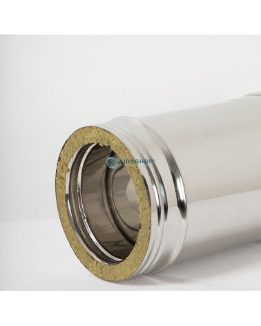 TUBO LUNGHEZZA 330 MM TERMOTEC IN ACCIAIO