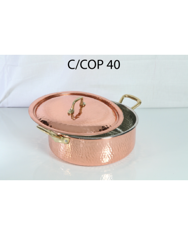 Mezza Casseruola Rame 2Man. C/Cop 40cm