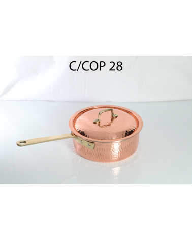 Mezza Casseruola Rame 1Man. C/Cop 28cm