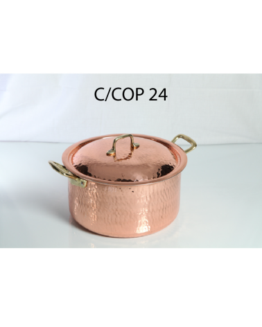 Casseruola Rame 2 Man. C/Cop 24