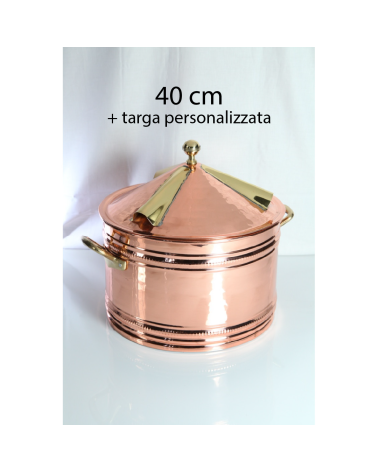 Antico Portapizze Napoletano in Rame/Ottone 40cm con targa personalizzata